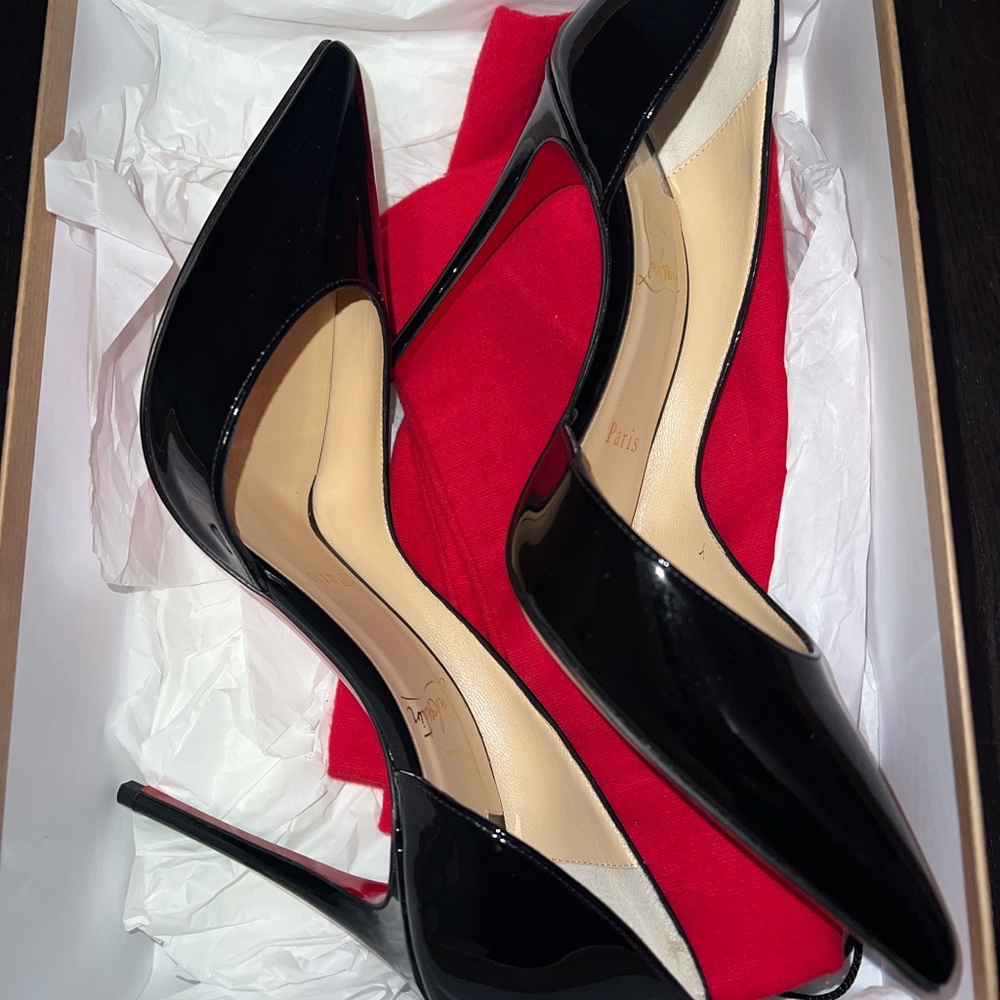 Christian louboutin 4” heels. Worn ONCE. Still in box from Neiman Marcus